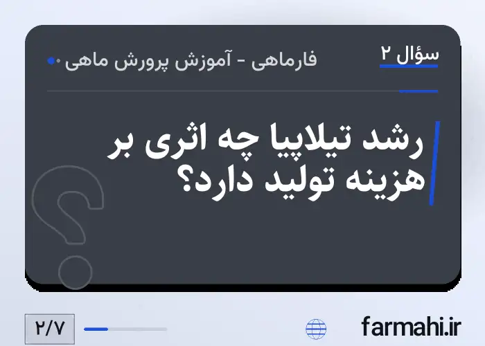 رشد تیلاپیا چه اثری بر هزینه تولید دارد؟