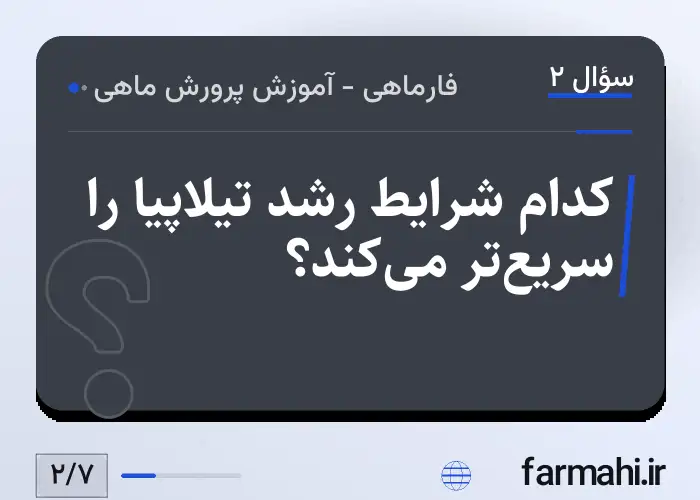 کدام شرایط رشد تیلاپیا را سریع‌تر می‌کند؟