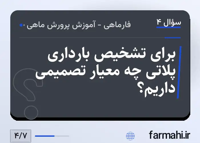 برای تشخیص بارداری پلاتی چه معیار تصمیمی داریم؟