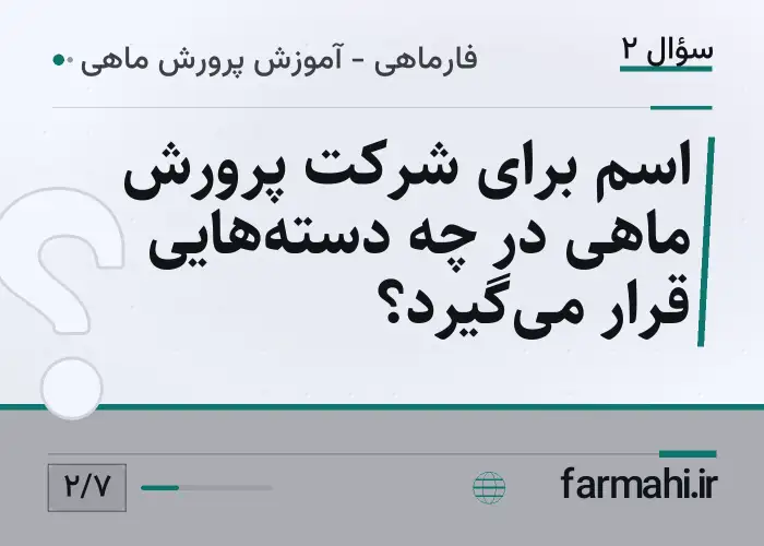 اسم برای شرکت پرورش ماهی در چه دسته‌هایی قرار می‌گیرد؟