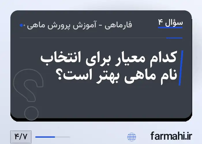 کدام معیار برای انتخاب نام ماهی بهتر است؟