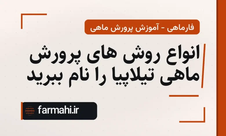 انواع روش های پرورش ماهی تیلاپیا را نام ببرید