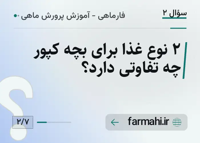 ۲ نوع غذا برای بچه کپور چه تفاوتی دارد؟