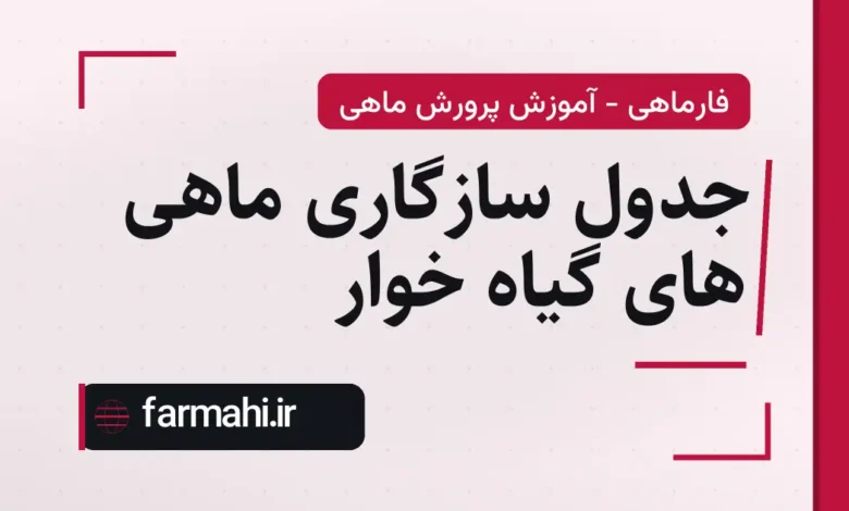 جدول سازگاری ماهی های گیاه خوار
