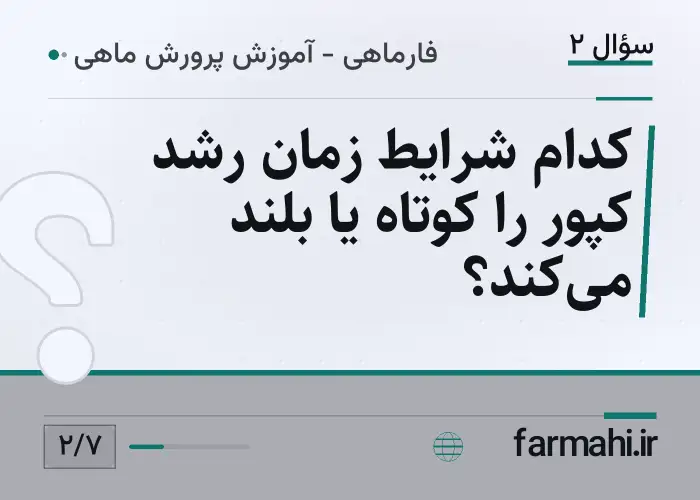 کدام شرایط زمان رشد کپور را کوتاه یا بلند می‌کند؟