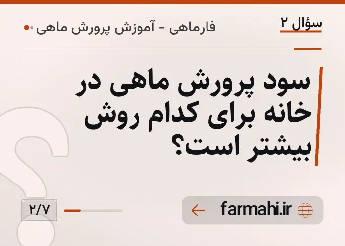 سود پرورش ماهی در خانه برای کدام روش بیشتر است؟