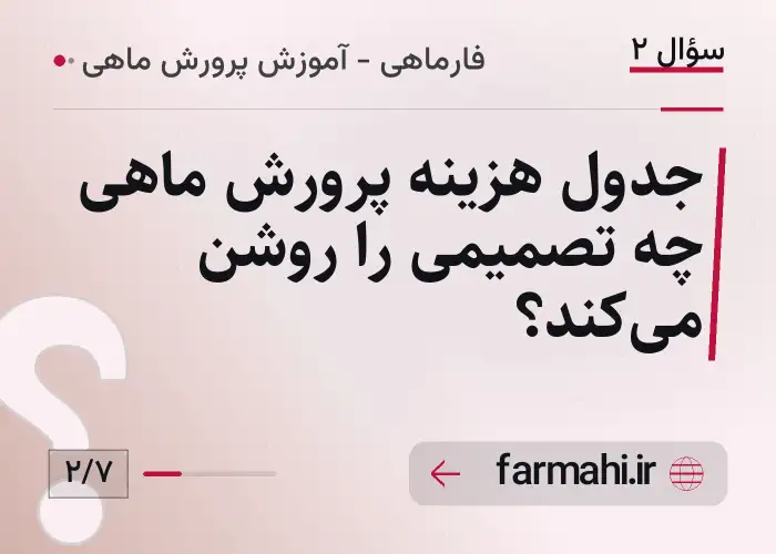 جدول هزینه پرورش ماهی چه تصمیمی را روشن می‌کند؟