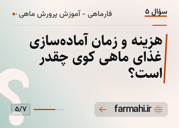 هزینه و زمان آماده‌سازی غذای ماهی کوی چقدر است؟