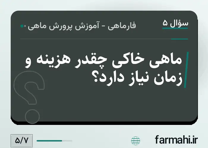 ماهی خاکی چقدر هزینه و زمان نیاز دارد؟