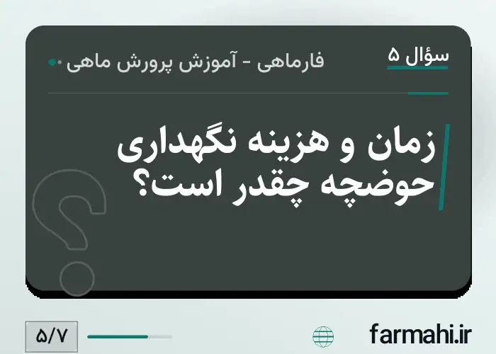 زمان و هزینه نگهداری حوضچه چقدر است؟