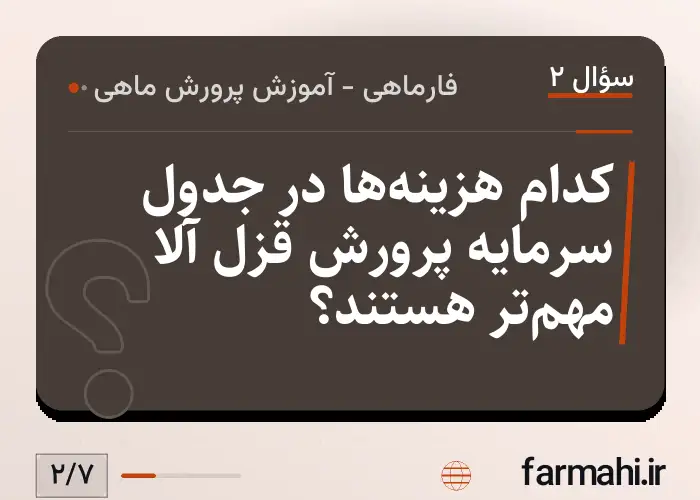 کدام هزینه‌ها در جدول سرمایه پرورش قزل آلا مهم‌تر هستند؟