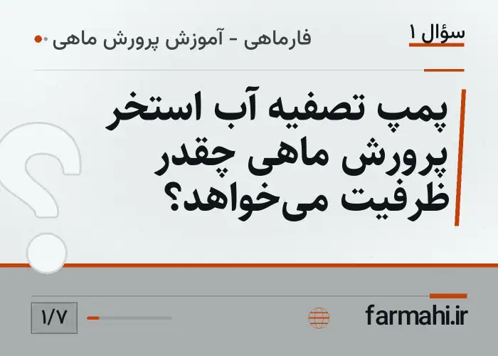 پمپ تصفیه آب استخر پرورش ماهی چقدر ظرفیت می‌خواهد؟