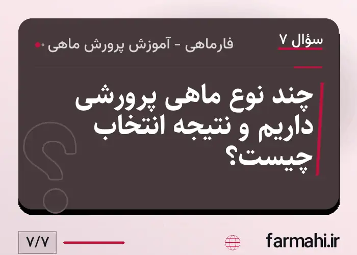 چند نوع ماهی پرورشی داریم و نتیجه انتخاب چیست؟