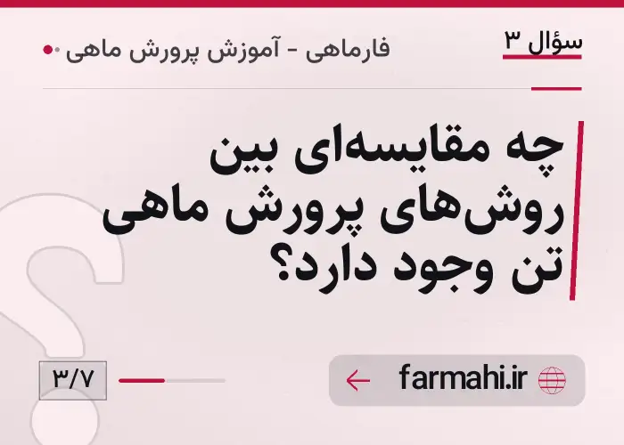 چه مقایسه‌ای بین روش‌های پرورش ماهی تن وجود دارد؟